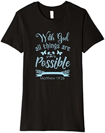Women's With God all things are Possible Matthew 19-26 Medium Black