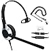 TruVoice HD-500 Deluxe Single Ear Noise Canceling Mic Office/Call Center Headset with U10P Bottom Cable Works with Mitel, Nortel, Avaya Digital, Polycom VVX, Shoretel, Aastra, Digium, Fanvil + More