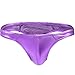 iiniim Men's Silver Shiny Patent Leather Thongs Underwear