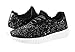 ROXY ROSE Women Fashion Jogger Sneaker - Lightweight Glitter Quilted Lace Up Shoes & Elastic Tongue