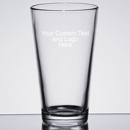 ANY TEXT, Custom Customized Engraved Pint Glasses for Beer, 16 oz Stein - Personalized Laser Engraved Text Customizable Gift For Him, For Her, For Wife, For Husband, For Them (Single Side Engraving)