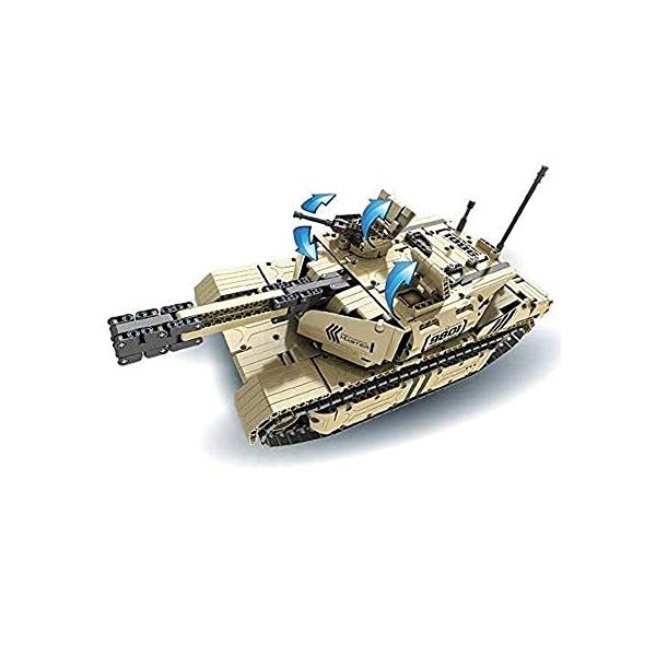 WEHOLY Ferngesteuertes Auto Spielzeug Militärischer Baustein RC Auto Zusammengebauter Panzer Ferngesteuertes Auto… – Bild 5