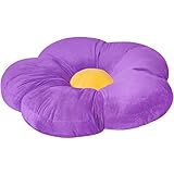 Best Choice Products Kids Large Flower Floor Pillow For Bedroom, Reading Nook, Play Area- Purple/Yellow