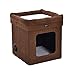 Amazon Basics Collapsible Cube Cat Bed, 15 x 15 x 17 Inches, Brown