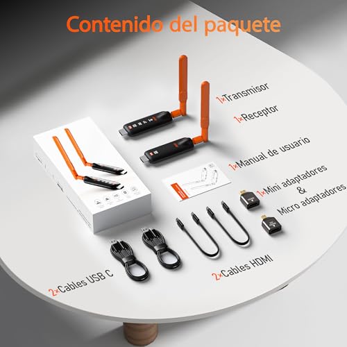 AIMIBO Wireless HDMI Transmitter and Receiver, Wireless Transmission 2026 up to 6 TVs (50M), 4K 1080P @ 60 Hz Input, 5 dBi Antennas, Low Latency