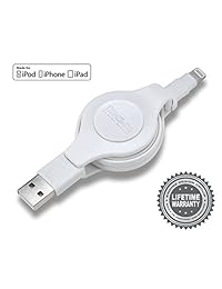 Certificado por Apple Lightning a USB Cable de carga y sincronización retráctil   3.5 pies, blanco (3 Pack)