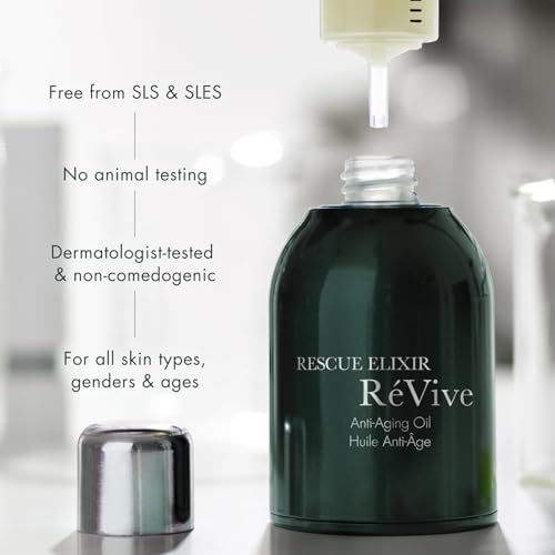 RéVive Anti Aging Face Oil - Rescue Elixir Overnight Face Oil Moisturizer - Helps Improve Skin Barrier & Reduces Fine Lines - Plumps & Smooths Skin with Murumuru Butter & Bio-Renewal Peptides (30 ml)