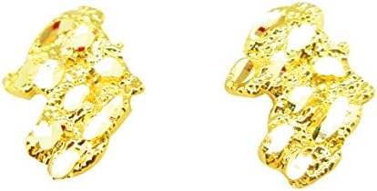 AMZ JewelryMens 10k Yellow Gold Nugget Earrings