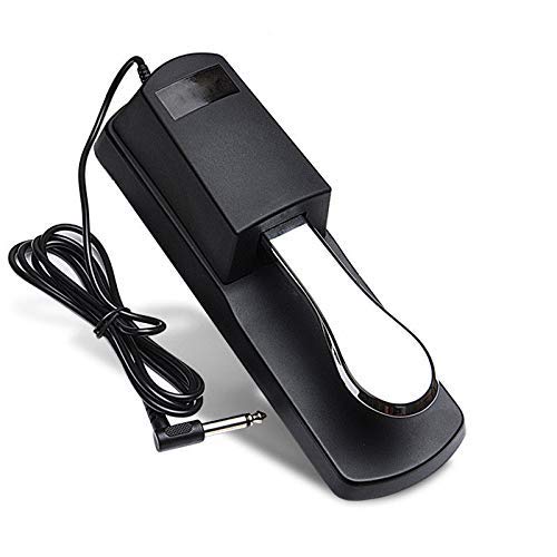 Sustain Pedal for Keyboard, Damper Sustain Pedal, 6 feet cable with 1/4 inch plug For Yamaha Piano Casio Keyboard Sustain Ped, Yamaha, Roland, Casio, Korg, Behringer, Moog - Universal Foot Pedal-Silve - Thumbnail 4