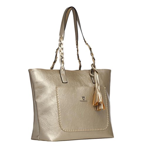 Todaies Hot Sale!Women's Leather Tassels Handbag Shoulder Messenger Bag Ladies Satchel Tote Bags 6 Colors 2018 (43cm(L)31(H)13cm(W), Gold)