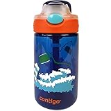 Contigo AUTOSPOUT Straw Gizmo Flip Kids Water Bottle, 14 oz, Blue