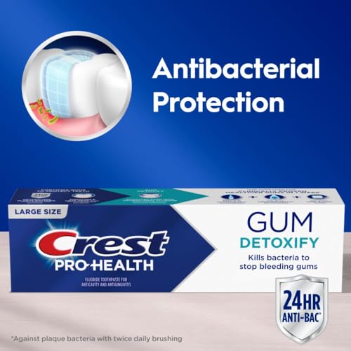 CREST PRO-HEALTH GUM DETOXIFY DEEP CLEAN TOOTHPASTE, 4.8 OZ PACK OF 3 – ANTICAVITY, ANTIBACTERIAL FLOURIDE TOOTHPASTE, CLINICALLY PROVEN, GUM AND ENAMEL PROTECTION, PLAQUE CONTROL