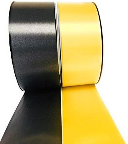 INERRA Ribbon Multipack - 2 x 100 Yard Rolls (Black & Yellow) Wedding Flowers Gift Decoration & Christmas