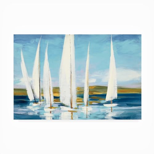 Trademark Fine Art Julia Purinton 'Sails On Horizon' Outdoor Canvas 30x47