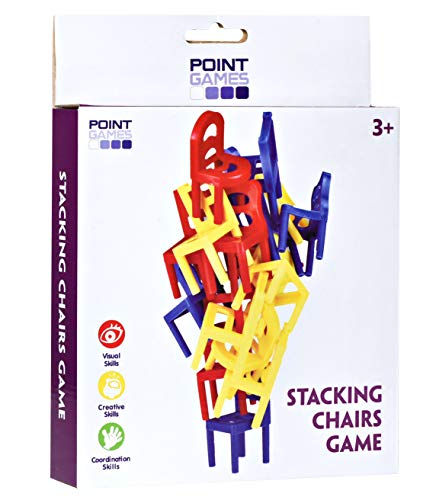 Point Games Stacking Tower Balancing Game, Party Favor Stacking Toys - Pile-Up Suspend Family Games for Kids. (18 Chairs Toys Set) - Thumbnail 3