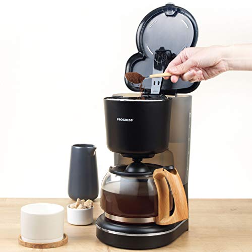 PROGRESS EK3757PBLK Scandi Filterkaffeemaschine mit Holz, filterkaffeemaschinen Automatische Abschaltung bei Warmhalten… – Bild 5