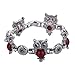 YAZILIND Jewelry Sets Vintage Pendant Necklace Red Owl Drop Earrings Bracelet Fashion for Women