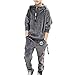 Monvecle Toddler to Big Boys' 2 Piece Long Sleeve Soft Velour Hoodie Tracksuit Top + Sweatpant Jogger Sets Charcoal 10-11