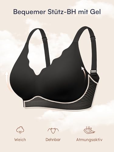 Bra for women without underwire with support, comfortable seamless bralettes, padded, non-wired bustier, comfort T-shirt bras