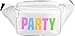 SoJourner White Party Fanny Pack - Neon Packs for men, women | Cute Waist Bag Fashion Belt Bags rave festival