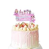 LOL Cake Topper, Happy Birthday Cake Topper, Pink Rainbow Cake Decorations for Bday Theme Party - Single Side 1 count count