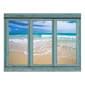 Wall26 - Serene isloated Beach with Gentle Lapping Waves - Sand and Sun - Wall Mural, Removable Sticker, Home Decor - 24x32 inches