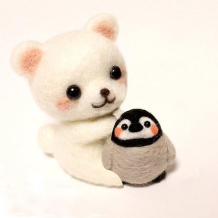TALENTBABY - DIY Needle Felting Kit Needlecrafts Bear with the Penguin