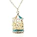 Lady Girl Gold Plated Enamel Rhinestone Colorful Carousel Roundabout Necklace