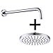 KES Bathroom 8-Inch Rainfall Shower Head with 15-Inch ROUND Shower Arm, Polished Chrome, PSA2+J201