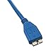 Micro USB 3.0 Cable, Blue, Type A Male to Micro-B Male, 6 foot - Durable Micro Sync Extension Scanner M/F Connector Braided Mobile Charging Wire