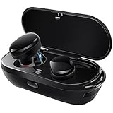 True Wireless Earbuds Sports In-ear Bluetooth V4.1 Earphones Mini Twins Waterproof Headphone with Charging Box (Black)