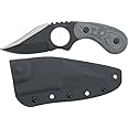 Tops Knives CC2002 Cockpit Commander Fixed Blade Knife with Black Linen Micarta Handles & Kydex Sheath