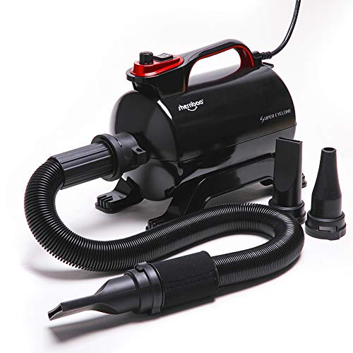 shernbao High Velocity Professional Dog Pet Grooming Hair Force Dryer Blower 5.0HP (Super Cyclone) (Black)