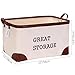 Hinwo 68L Large Capacity Storage Bin Basket Thickened Canvas Fabric Toy Chest Organizer with PU Leather Handles for Kids Toys Laundry Clothes Nursery Playroom and Shelves, 22 x 15 x 12.6, Off White