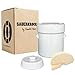 1.3 Gallon Ceramic Sauerkraut Fermentation Crock With Lid, Glazed Weights, & Pounder Humble House Sauerkrock 5 Liter White Fermenting Crock Jar Kit For Pickling Cabbage, Kimchi, Pickles, Vegetables