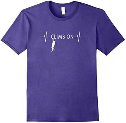 Mens Hiking Heartbeat Mountain Climb On T-Shirt Small Purple
