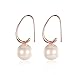 18K Rose Gold Plated Pearl Drop Earrings for Women Girls Pearl Earrings, with BuycitKy PU Jewelry Pouch (Style A)