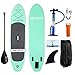 ANCHEER Inflatable Stand Up Paddle Board 10' with Non-Slip Deck, iSUP Boards w/Complete KIT, Adjustable Paddle, Leash, Fin, Hand Pump and Backpack,Youth & Adult