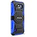 S6 Active Case, Galaxy S6 Active Case, Cellularvilla Dual Layer [New Generation] [Heavy] [Duty] Rugged Holster Case with Kickstand and Belt Swivel Clip for Samsung Galaxy S6 Active G890 (Blue Black)