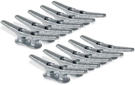 Zujara 4 Inch Dock Cleats 10 Pack Galvanized Iron Boat Cleat For