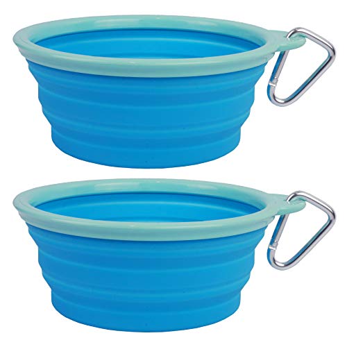 Pet Collapsible Silicone Travel Bowl Aqua