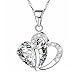 Rhinestone Pendant Necklace,Han Shi Hot Sale Luxury Women Heart Crystal Silver Chain Jewelry (H, L)