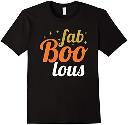Mens Fab Boo Lous T-Shirt - Funny Halloween Ghost Tee Medium Black
