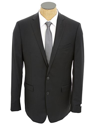 Calvin Klein Mens Solid Navy Blue Extreme Slim Fit Wool Suit- Size 44L