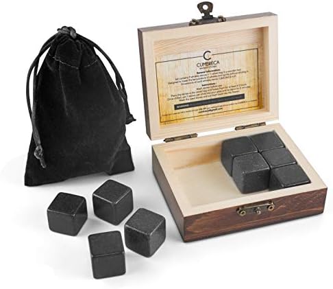 Cumbreca Whiskey Stones Gift Set | 9 Granite Chilling Rocks | Reusable Ice Cubes | Whisky Stones | Best Gift for Men | Whiskey Rocks