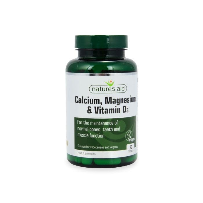 Natures Aid Calcium, Magnesium & D3 90 Tablets. Suitable for Vegans.
