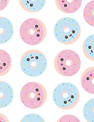 Donut Notebook: Kawaii Journal Book Ruled Lined Page Women Girl Chef Food Emoji Smile Writing Diary Ingredients Candy Sweet Dessert Record Plan Cook ... Large 8.5 x 11 Inches, Paperback): Volume 7 Paperback – Large Print, 22 May 2018