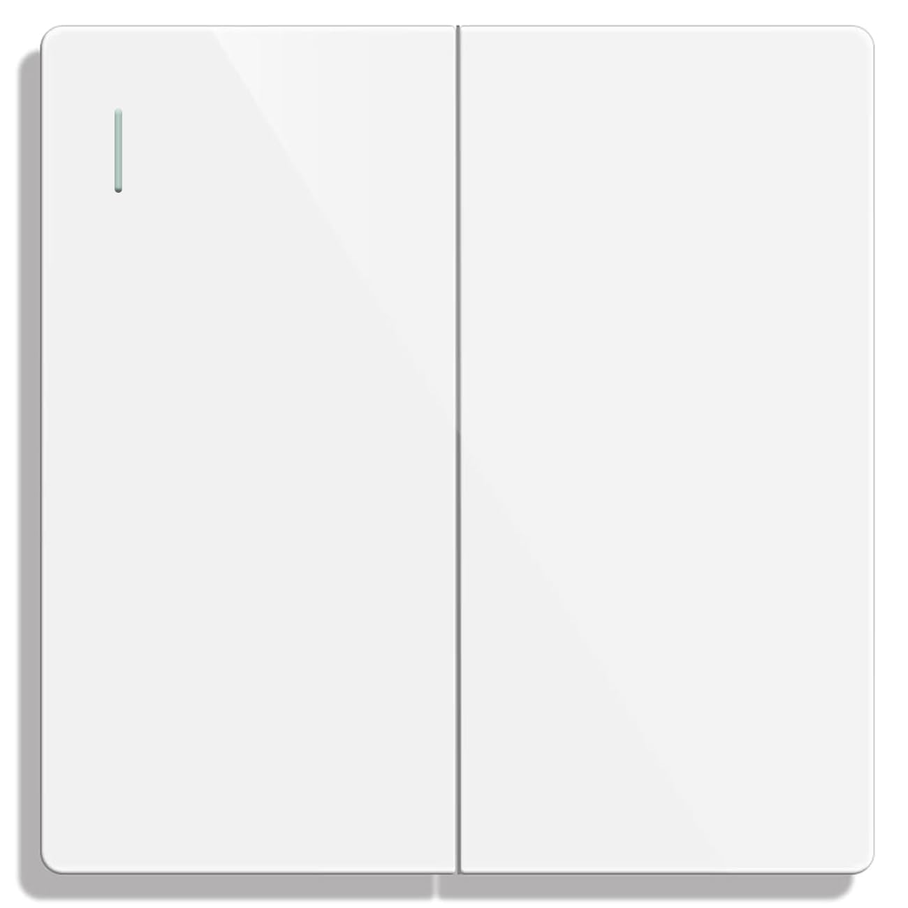 ZFQ Big Rocker Button Switch White Wall Panel Electrical Double Light Switch, 2 Gang 1 Way, 10A 250V