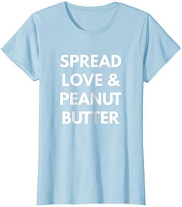 Womens Spread Love and Peanut Butter t-shirt - Vegan Lifestyle Small Baby Blue