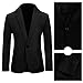 YUNCLOS Mens Slim Fit Casual One Button Notched Lapel Blazer Jacket, Black, Medium
